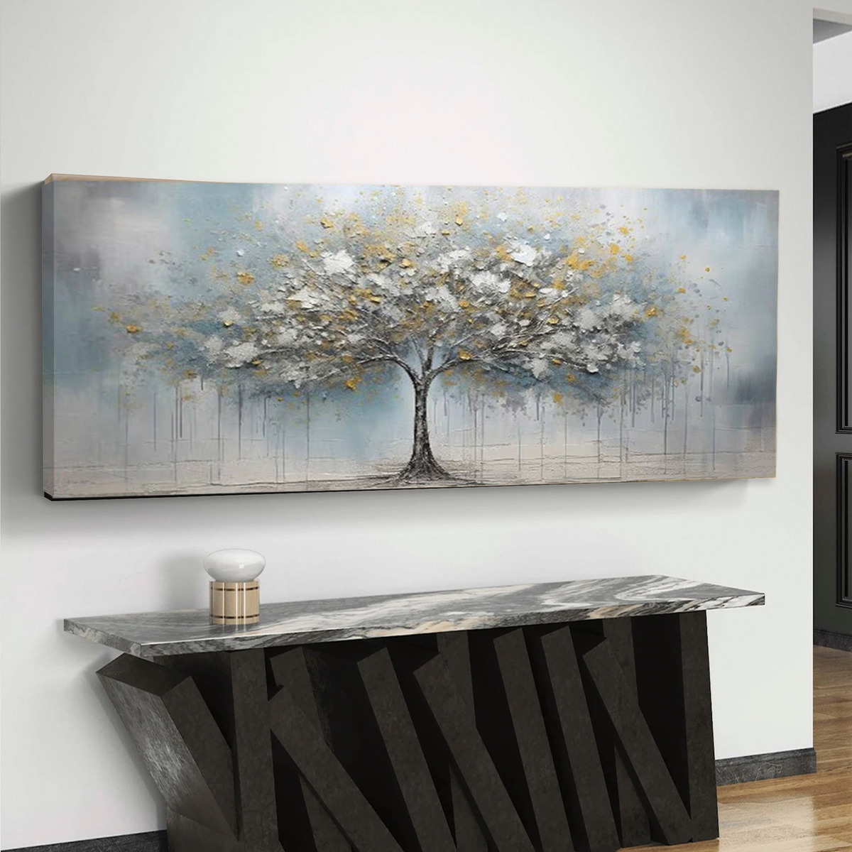 Foto 3 | Cuadro Arbol Abstracto Blanco Elegante Lujo Canvas Grueso