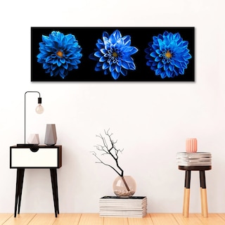 Foto 3 | Cuadro Decorativo Flores Opción De Colores Modernas Canvas Color Opalo Azul