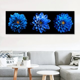 Foto 4 | Cuadro Decorativo Flores Opción De Colores Modernas Canvas Color Opalo Azul