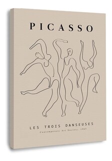 Foto 1 | Cuadros Picasso Abstractos Minimalista Modernos Canvas Museo Color Dance Line Drawing Armazón Bastidor De Madera