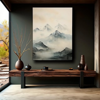 Foto 1 | Cuadro Paisaje Montañas Minimalista Moderno 100x70 Ultra Hd