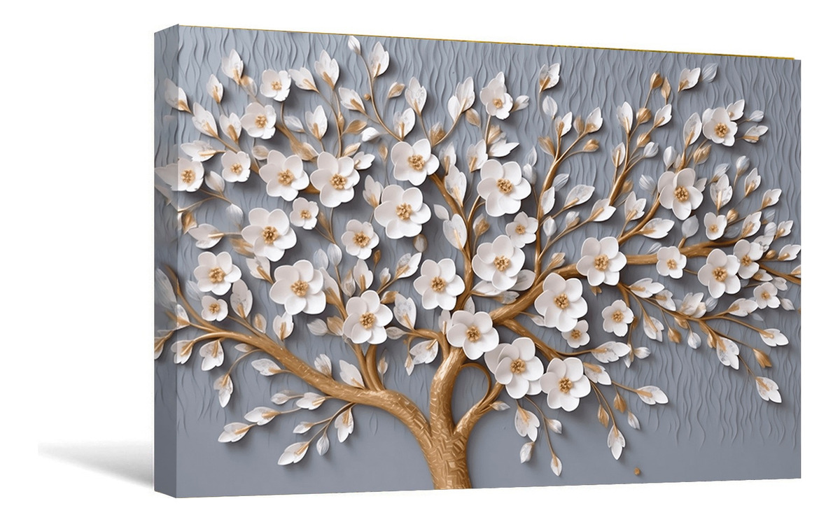 Foto 3 pulgar | Cuadro Arbol Flores Canvas Artistico Sala Elegante 60x90 Hd