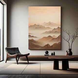 Foto 4 | Cuadro Paisaje Montañas Minimalista Moderno 100x70 Ultra Hd