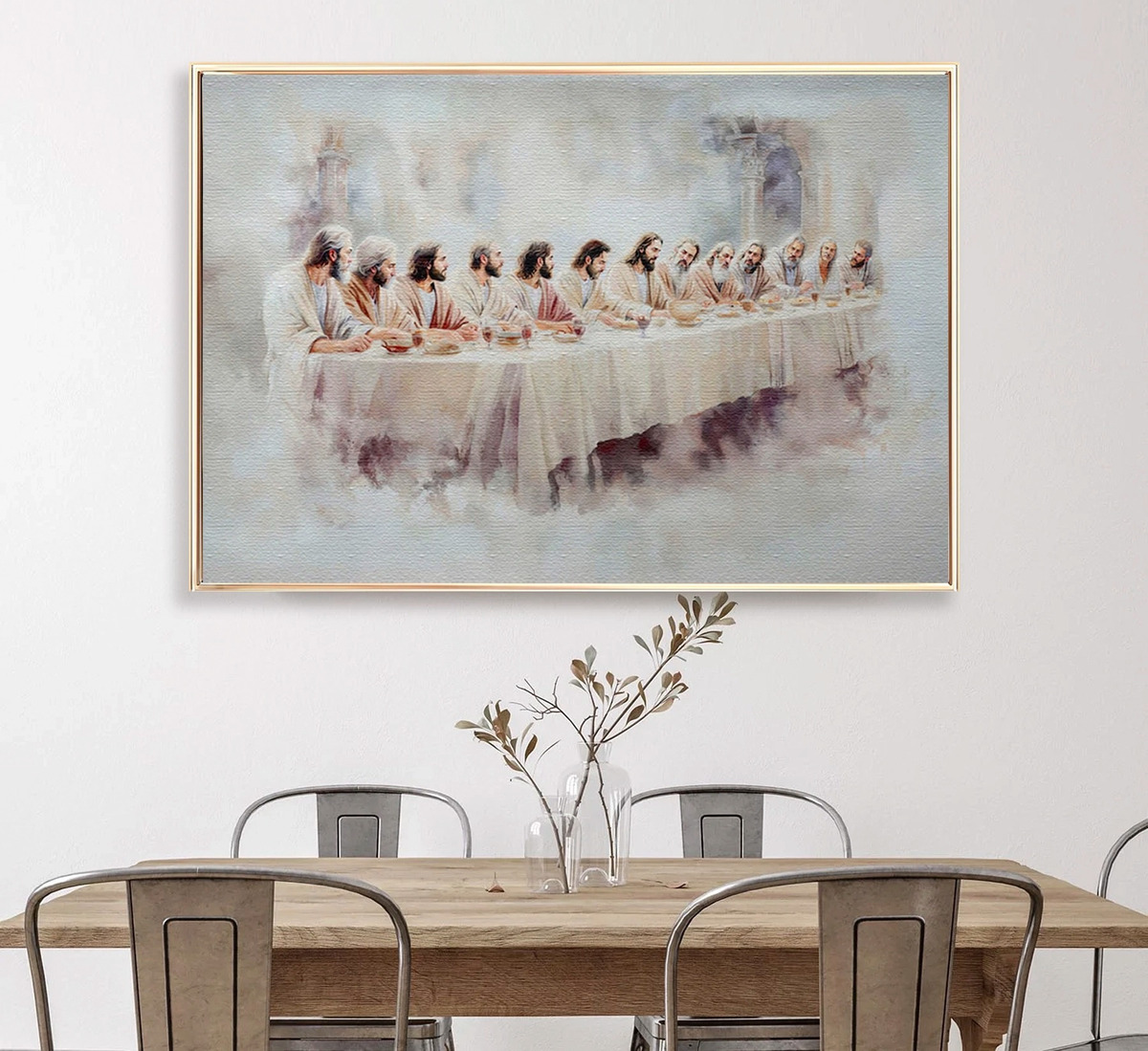 Foto 4 pulgar | Cuadros Última Cena Lienzo Canvas Estilo Oleo Arte Religioso