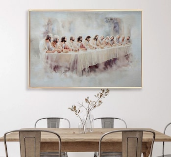 Foto 3 | Cuadros Última Cena Lienzo Canvas Estilo Oleo Arte Religioso