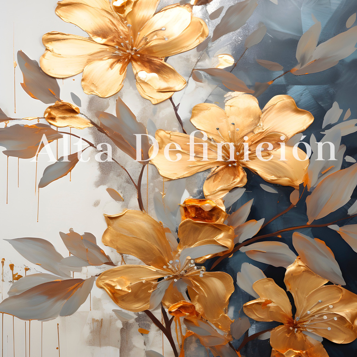 Foto 2 | Cuadros Flores Elegante Abstracto Moderno Canvas Grueso60x90