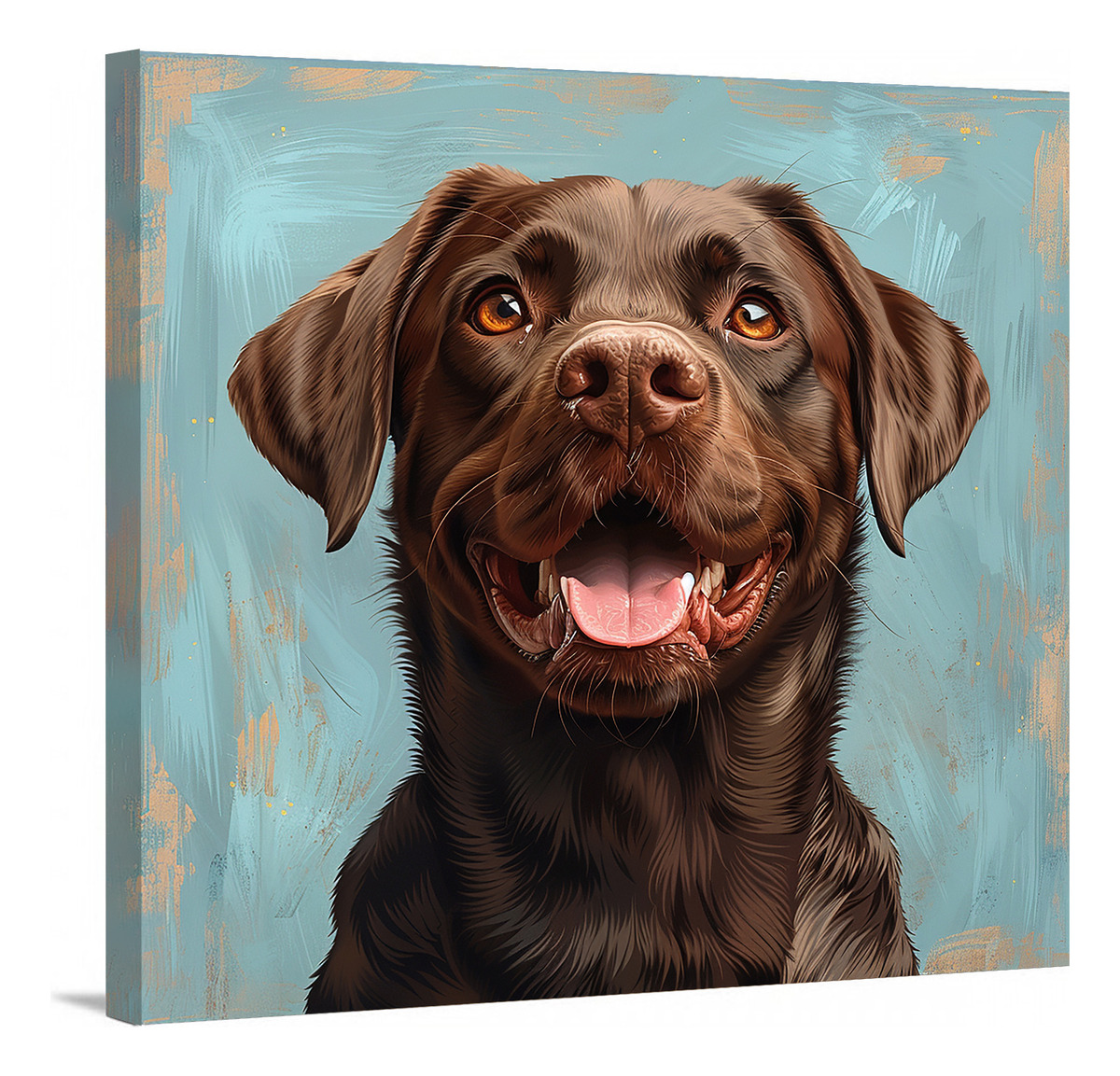 Cuadro Decorativo Labrador Retriever Mascota  Retrato Canvas