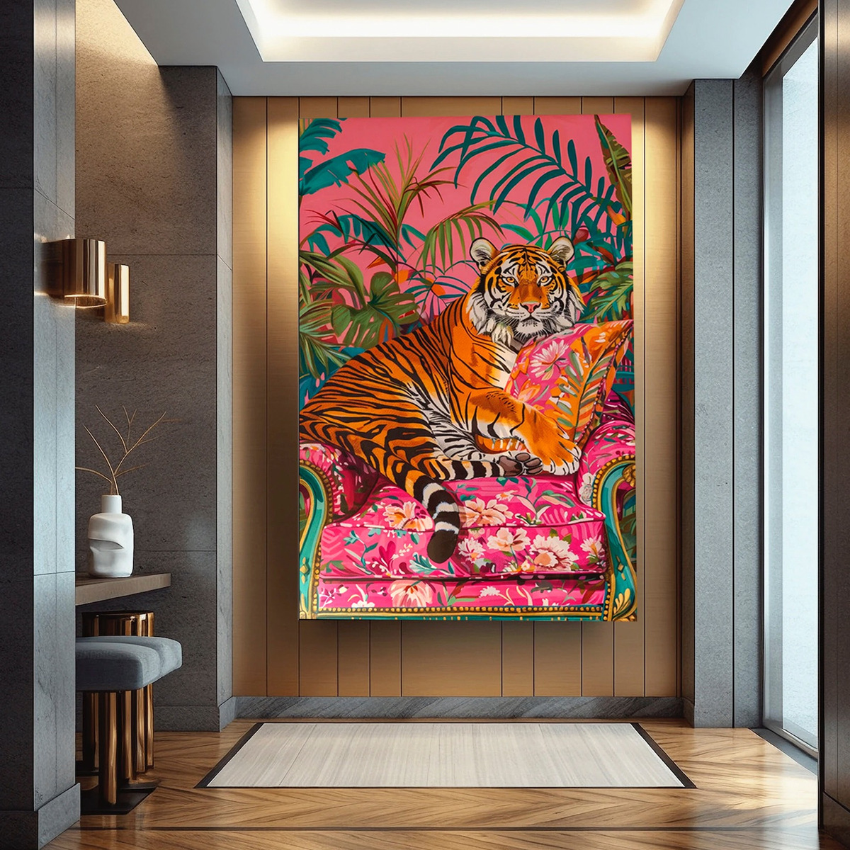 Foto 3 pulgar | Cuadros Tigres Exótico Decoración Maximalista Canvas Grueso