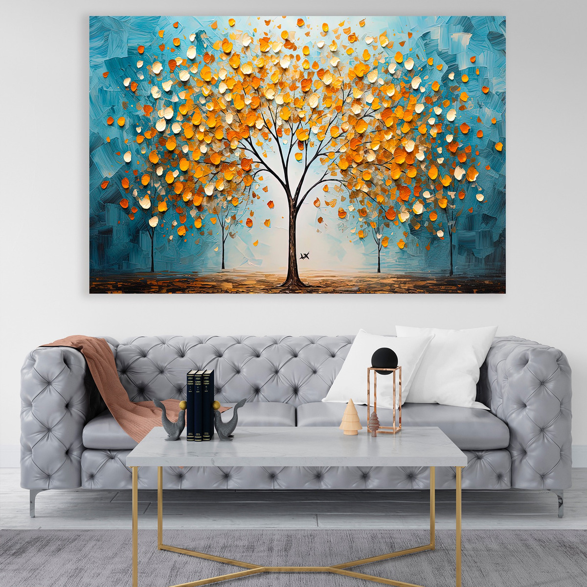 Cuadro Arbol Flores Canvas Artistico Sala Elegante 60x90 Hd