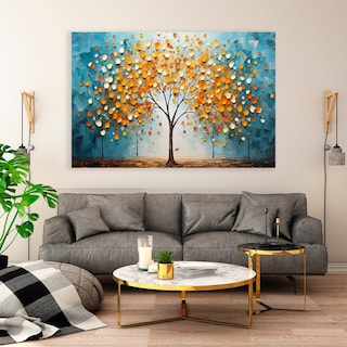 Foto 2 | Cuadro Arbol Flores Canvas Artistico Sala Elegante 60x90 Hd