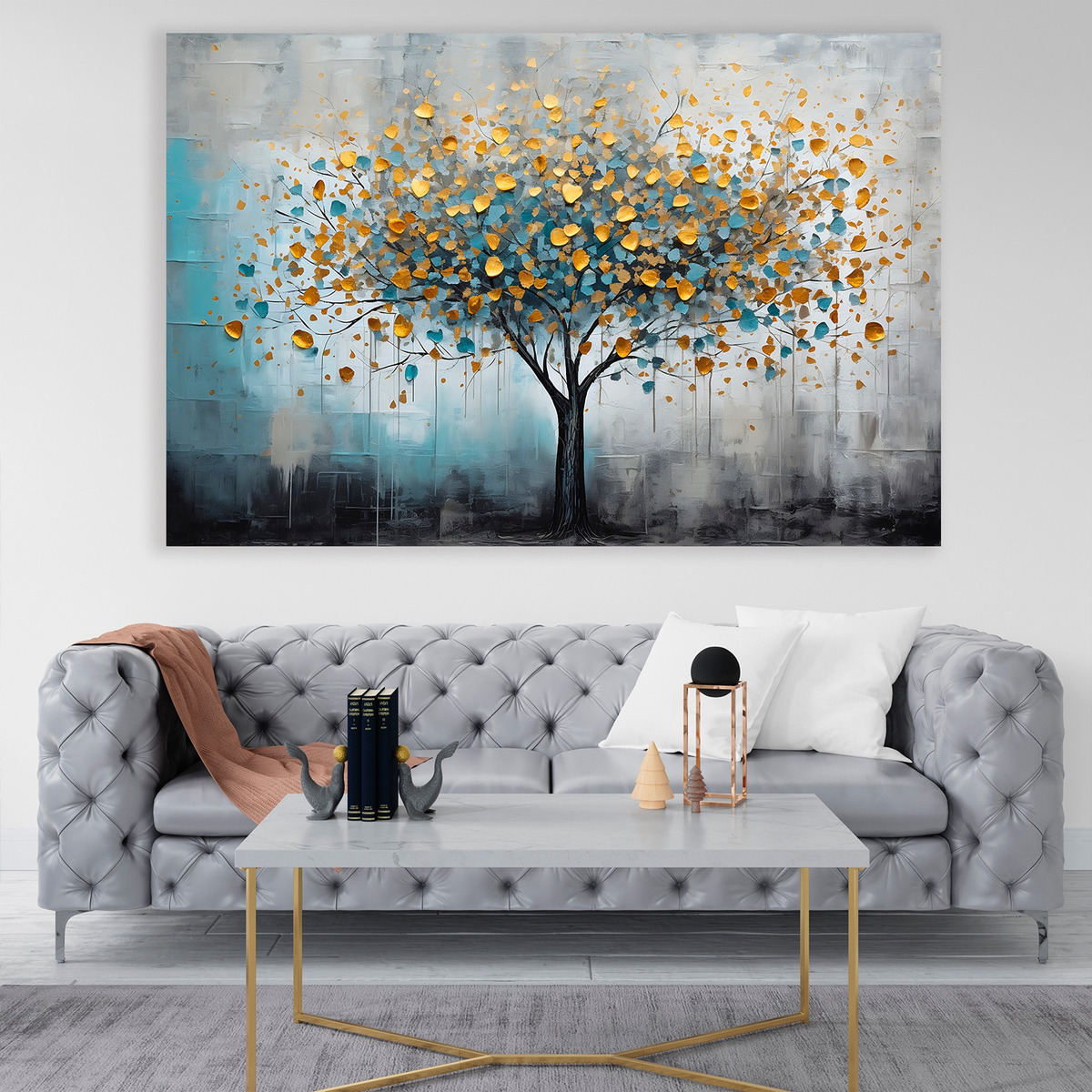 Foto 2 pulgar | Cuadro Arbol Flores Canvas Artistico Hd Sala Elegante 110x70
