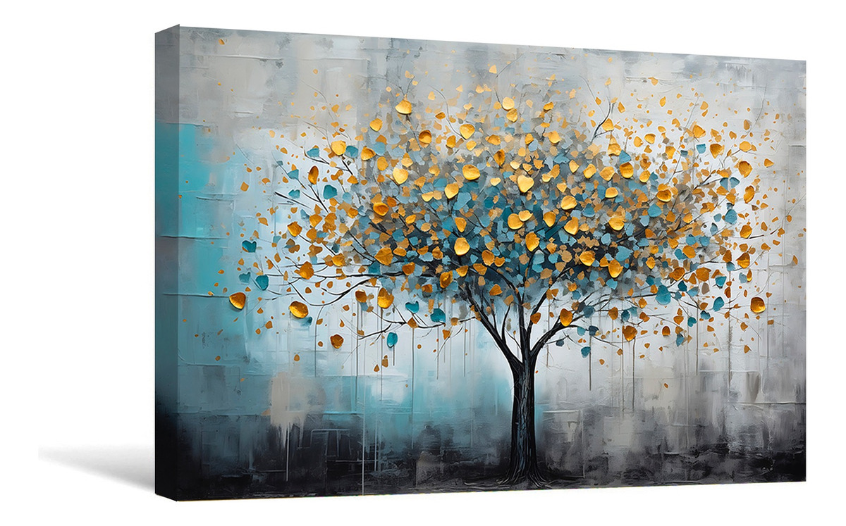 Foto 4 pulgar | Cuadro Arbol Flores Canvas Artistico Hd Sala Elegante 110x70