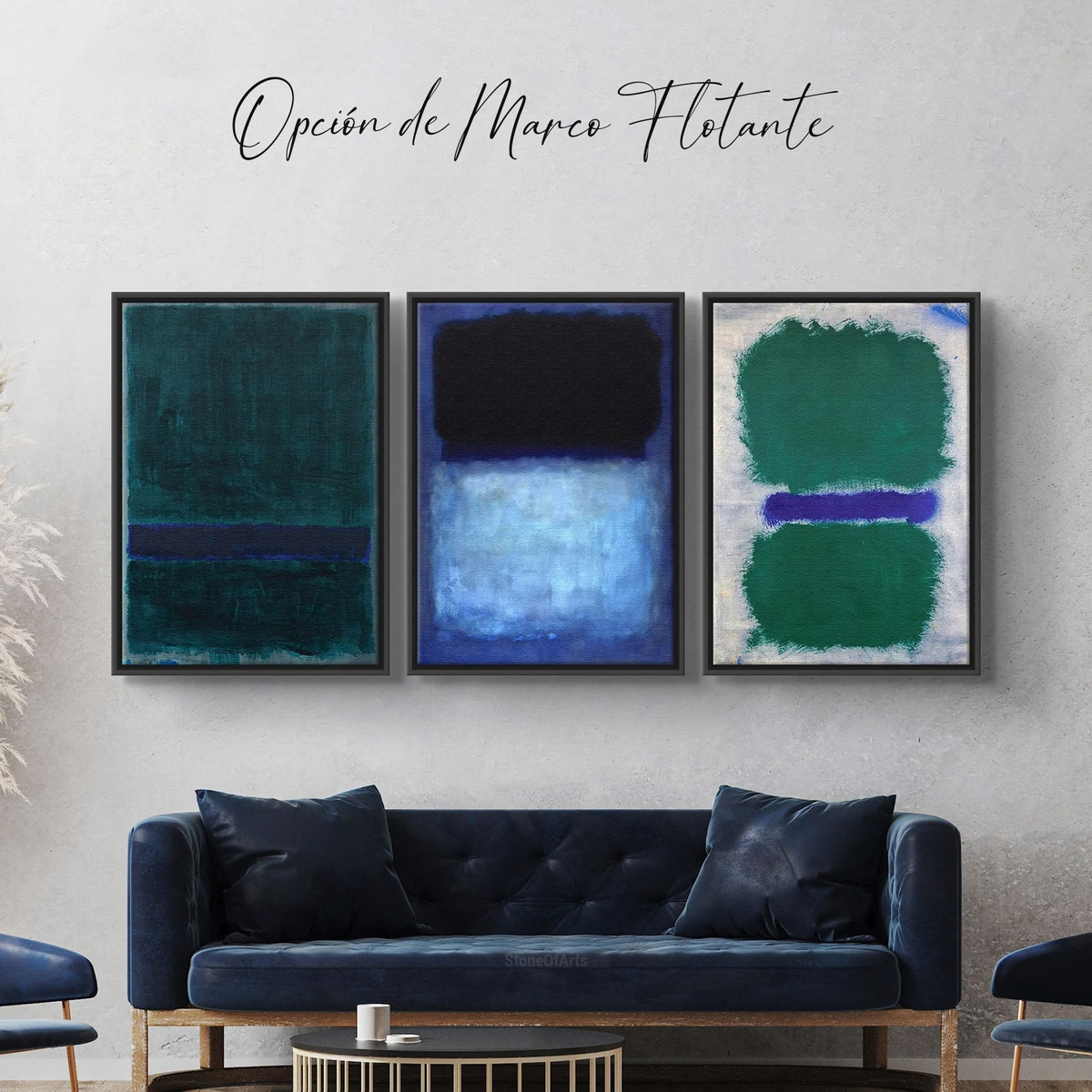 Set Cuadros Canvas Mark Rothko Abstracto Minimalista Moderno