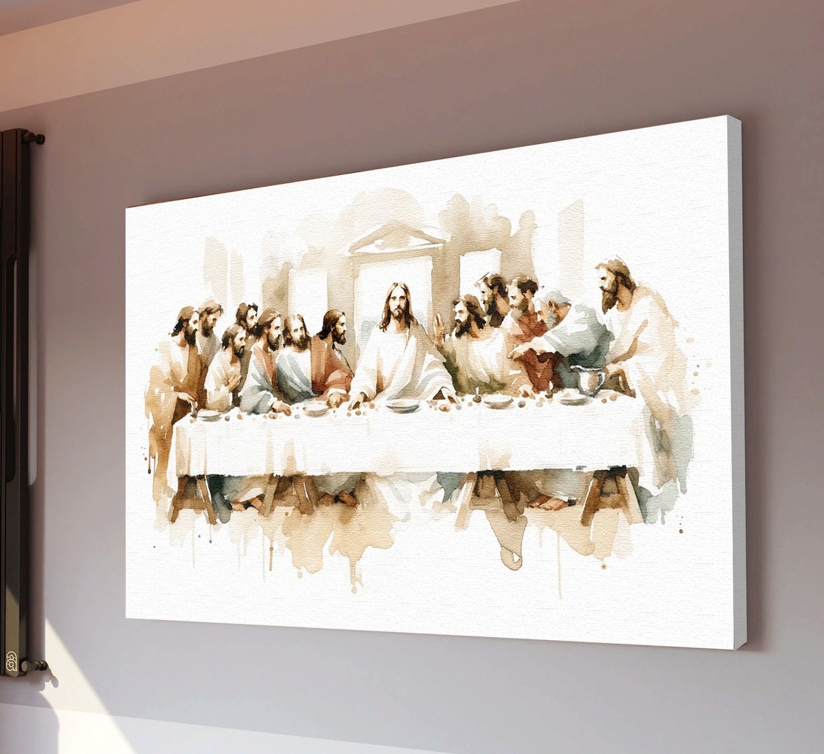 Cuadros Última Cena Lienzo Canvas Estilo Oleo Arte Religioso Color Sacramento Armazón Bastidor Madera