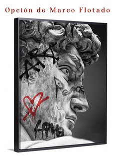 Foto 4 | Cuadro Estatua Ángel Dioses Griegos Graffiti Canvas 90x60 Cm Color David Heart