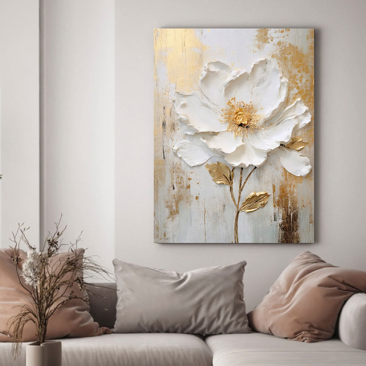 Foto 4 | Cuadros Flores Elegante Abstracto Moderno Canvas Grueso60x90