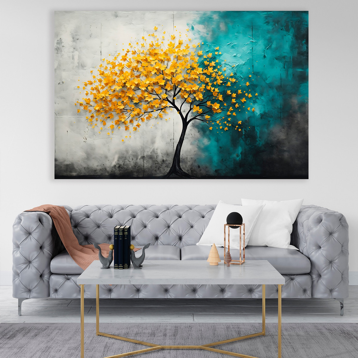 Foto 2 pulgar | Cuadro Arbol Flores Canvas Artistico Sala Elegante 60x90 Hd