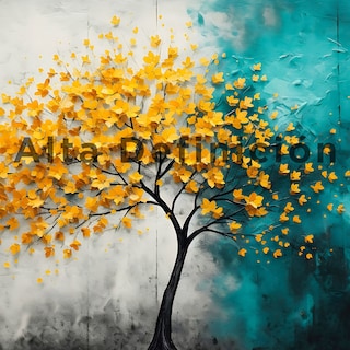 Foto 4 | Cuadro Arbol Flores Canvas Artistico Sala Elegante 60x90 Hd