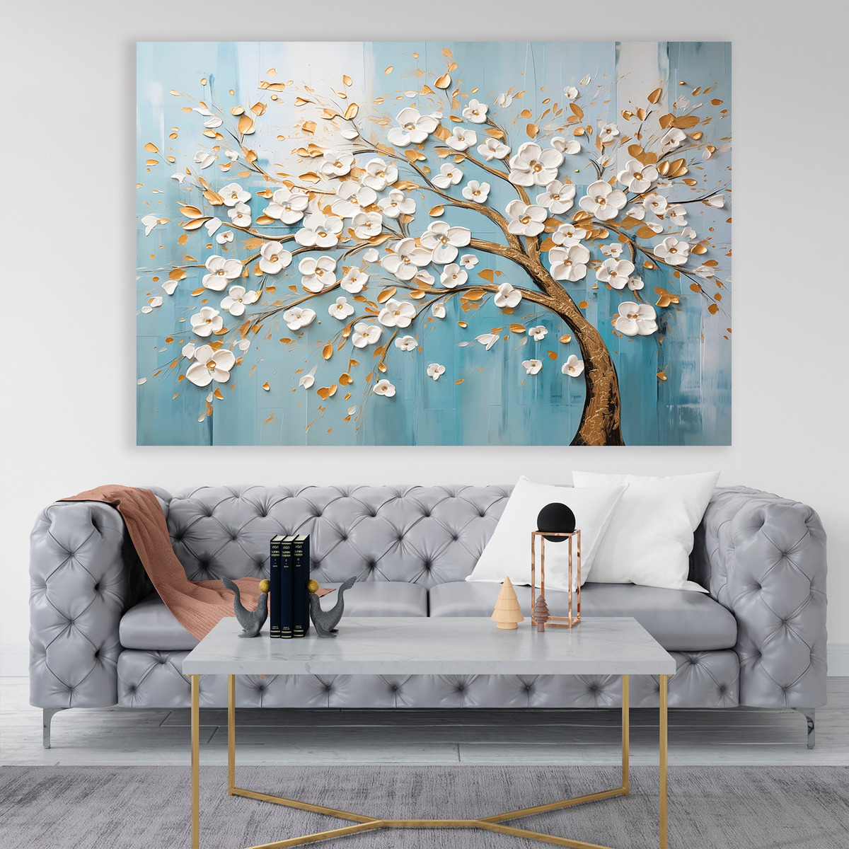 Foto 3 pulgar | Cuadro Arbol Flores Canvas Artistico Sala Elegante 60x90 Hd