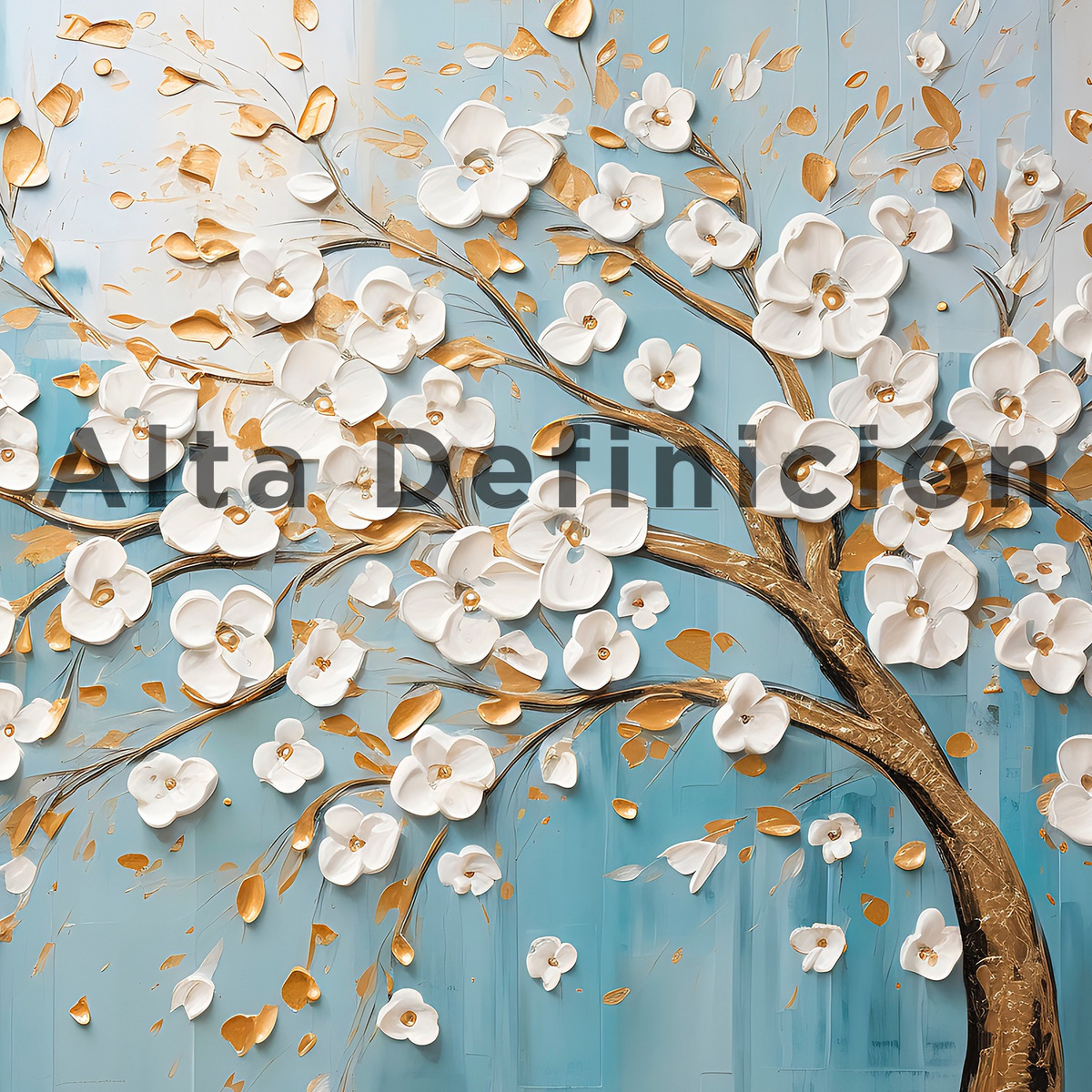 Foto 4 pulgar | Cuadro Arbol Flores Canvas Artistico Sala Elegante 60x90 Hd