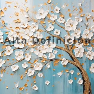 Foto 3 | Cuadro Arbol Flores Canvas Artistico Sala Elegante 60x90 Hd