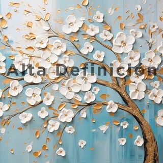 Foto 3 | Cuadro Arbol Flores Canvas Artistico Hd Sala Elegante 110x70