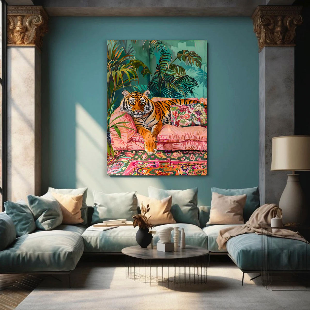 Foto 2 | Cuadros Tigres Exótico Decoración Maximalista Canvas Grueso