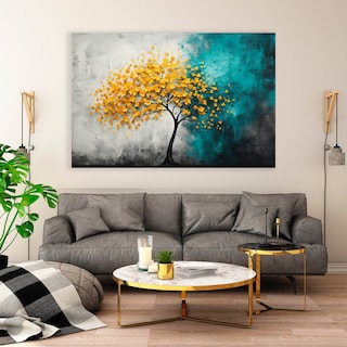 Foto 3 | Cuadro Arbol Flores Canvas Artistico Hd Sala Elegante 110x70