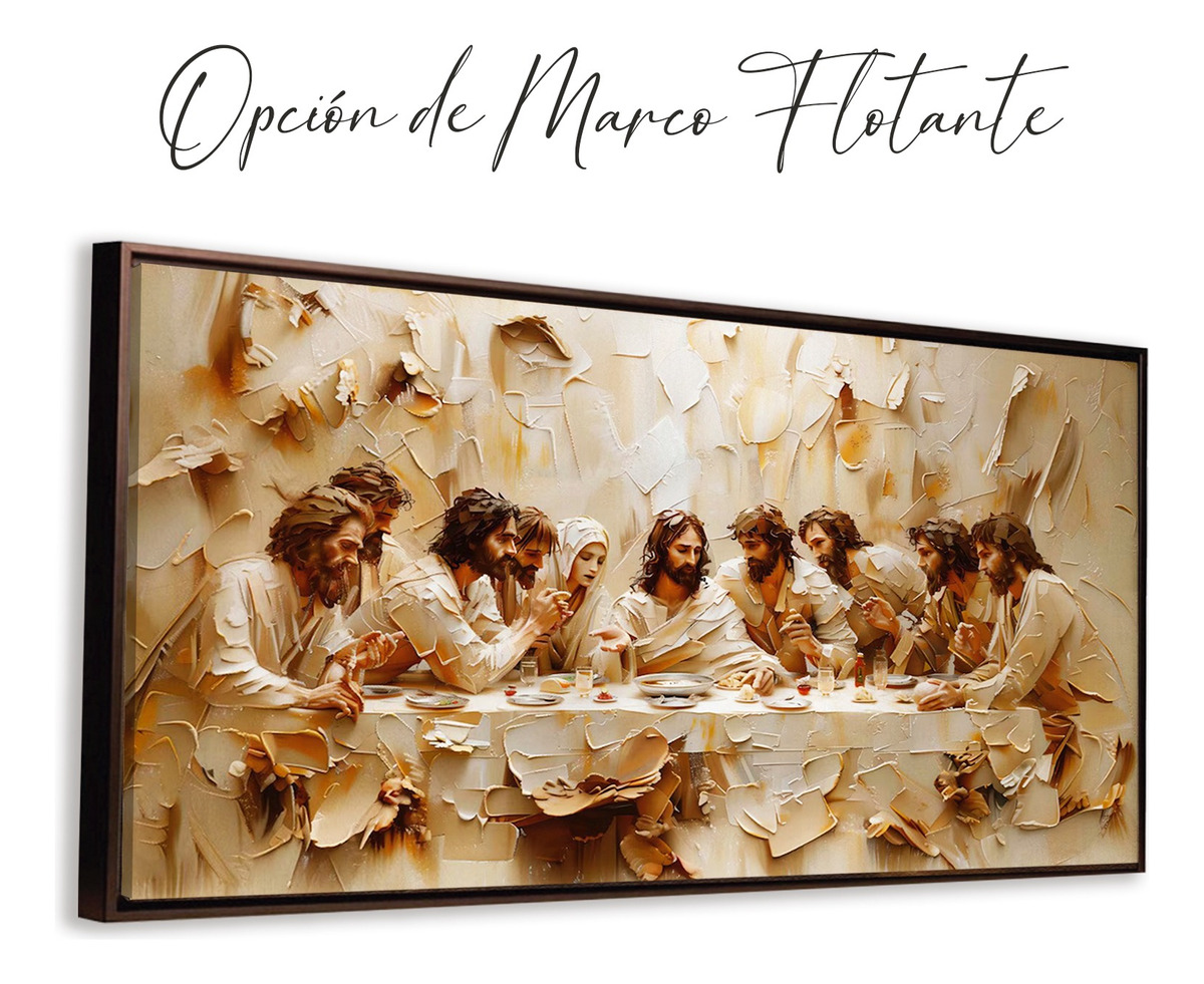 Foto 4 pulgar | Cuadros Última Cena Lienzo Canvas Estilo Oleo Arte Religioso
