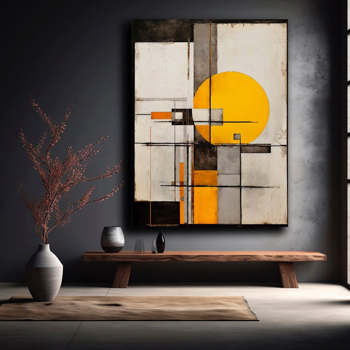 Cuadro Canvas Abstracto Geométrico Original Moderno 60x90 Cm
