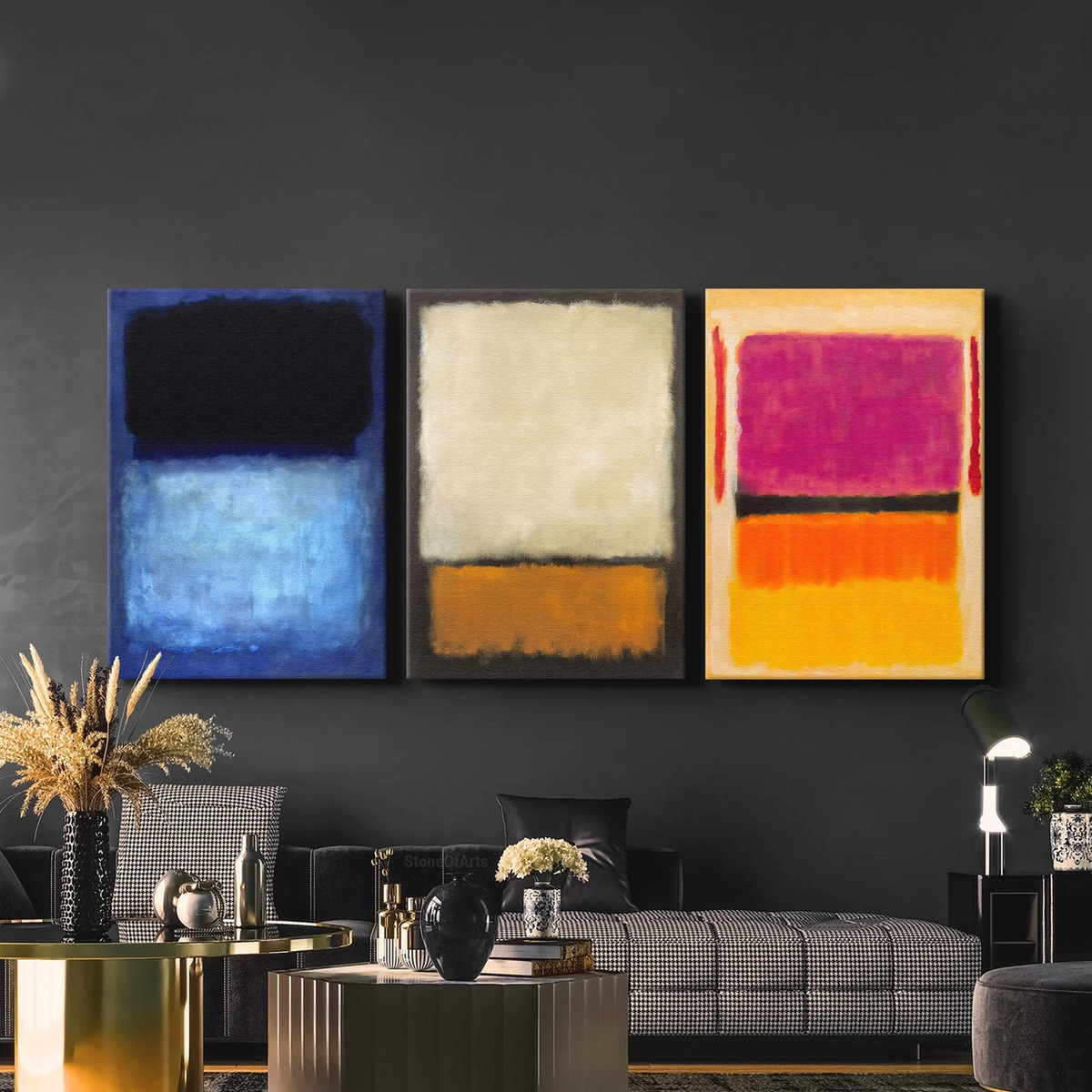 Set Cuadros Canvas Mark Rothko Abstracto Minimalista Moderno