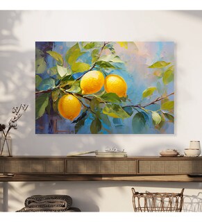 Foto 2 | Cuadro Limones Naranjas Canvas Estilo Galería 90x60cm.