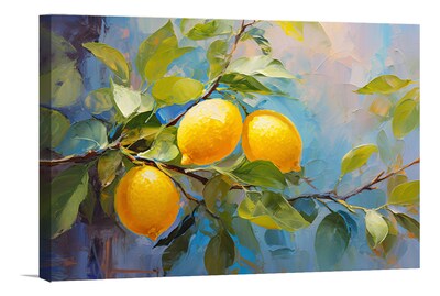 Foto 4 | Cuadro Limones Naranjas Canvas Estilo Galería 90x60cm.