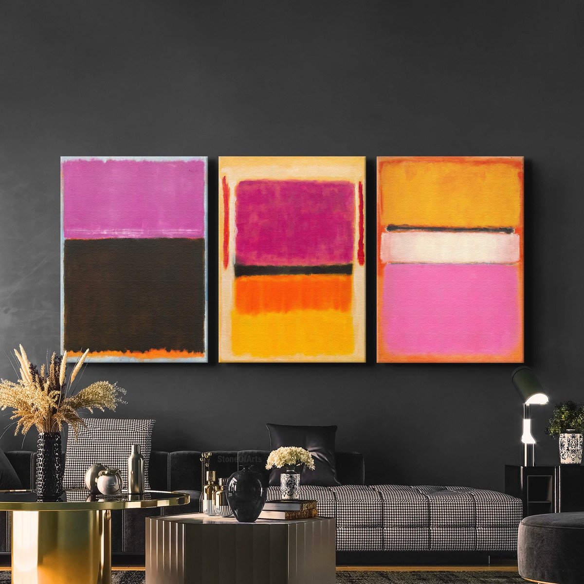 Set Cuadros Canvas Mark Rothko Abstracto Minimalista Moderno