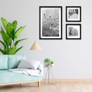 Foto 1 | Cuadros Flores De Invierno Minimalista Blanco Negro Elegante
