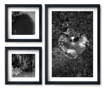 Foto 2 | Set 3 Cuadros Cenotes Mexico Elegante Blanco Y Negro Hermoso