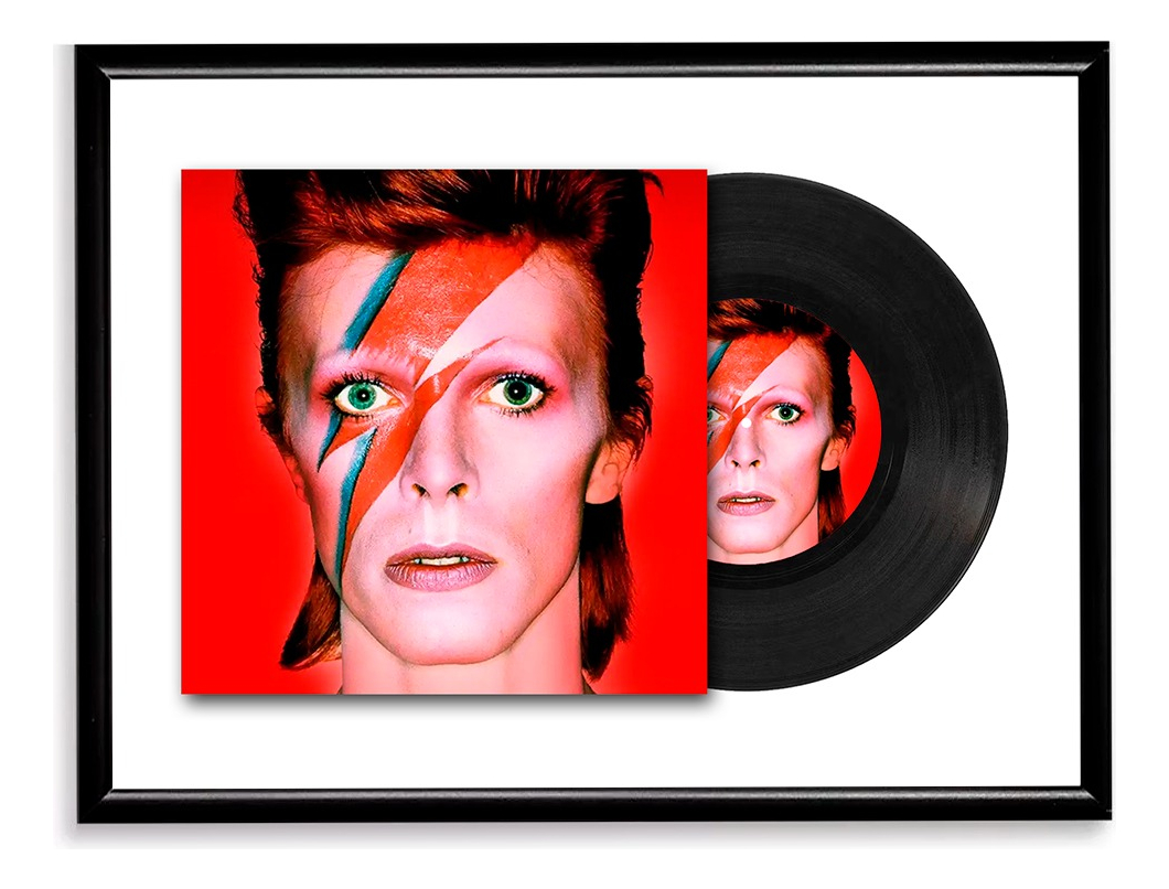 Foto 1 | Cuadro Disco Vinilo | 40x60cm Marco Negro (david Bowie)