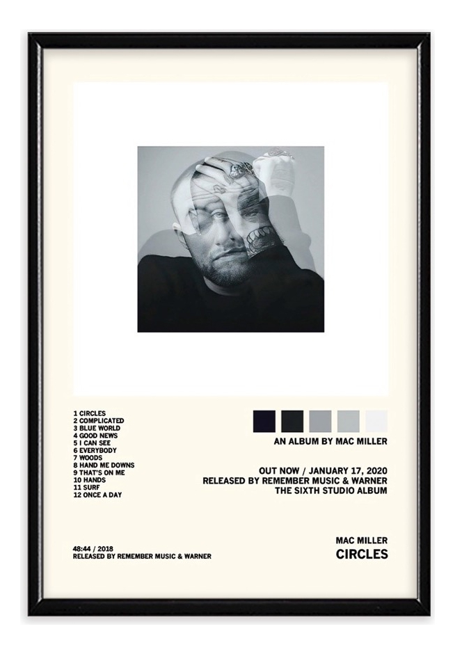 Mac Miller Álbum Music Tracklist Cuadros Con Marco Madera