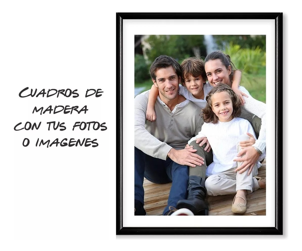 Foto 4 pulgar | 3 Cuadros Personalizados Marco Media Caña 50x70 Imprime Foto