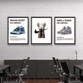 Foto 2 | Set 3 Cuadros Air Jordan Travis Scott Nike X Kaws Hypebeast