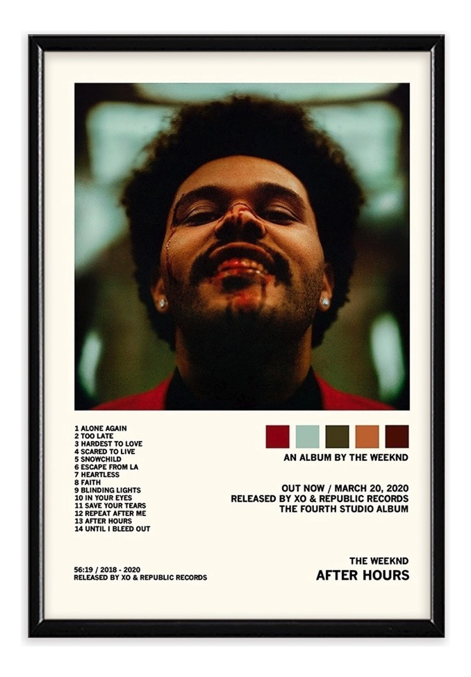 Foto 2 pulgar | The Weeknd Álbum Music Tracklist Cuadros Con Marco Madera