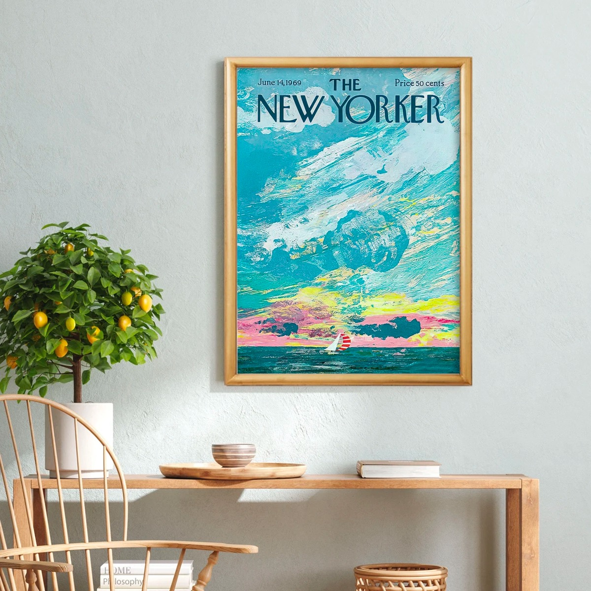 Foto 2 | The New Yorker Art Cover Cuadros Con Marco De Madera Varios