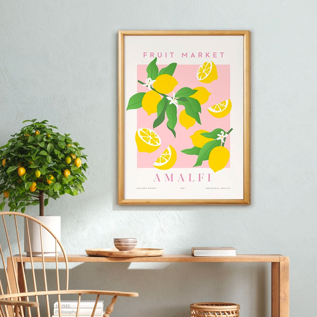 Foto 1 | Cuadro Limones Lemon Tree Vintage Fruit Market Marco Madera