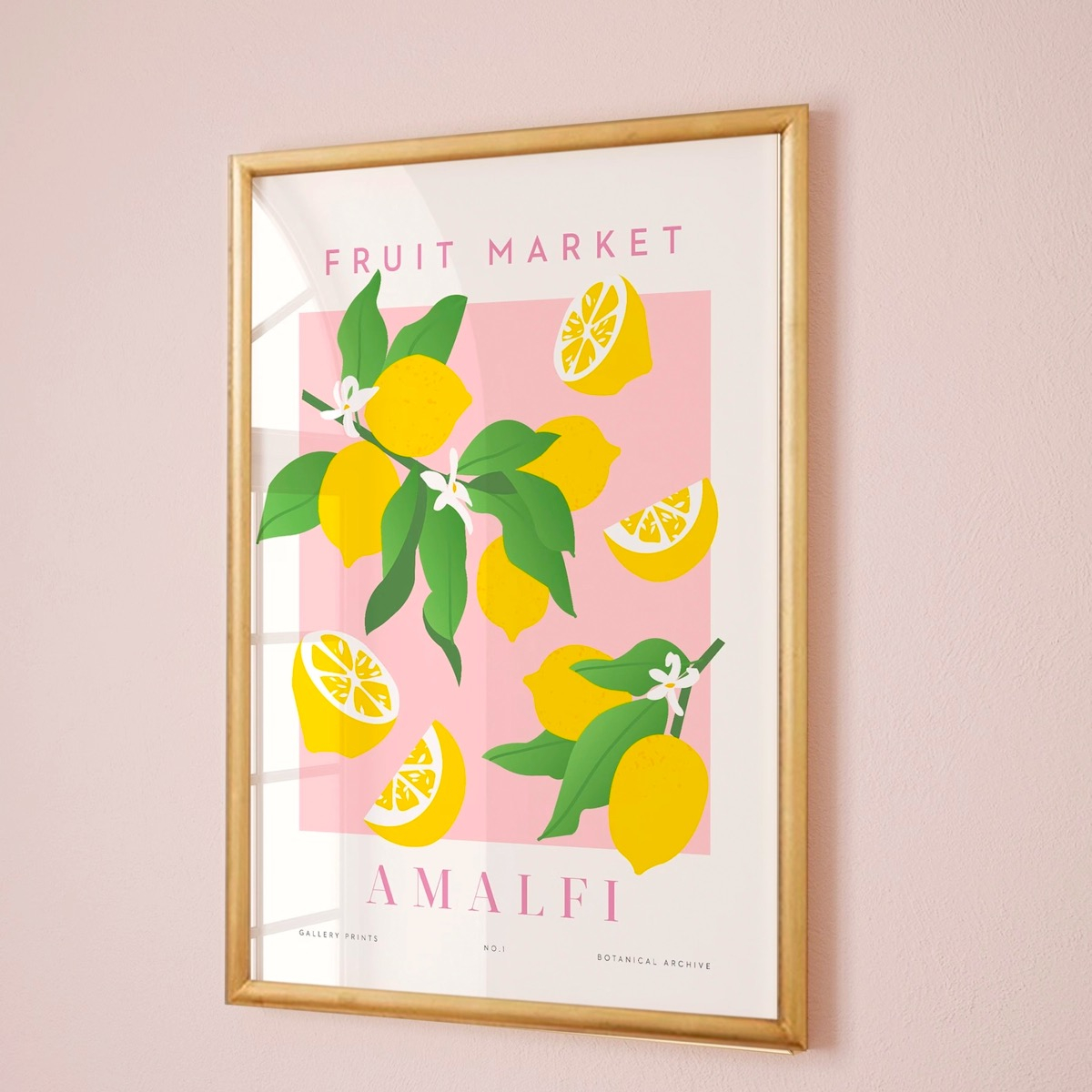 Foto 4 pulgar | Cuadro Limones Lemon Tree Vintage Fruit Market Marco Madera