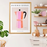 Cuadro Café Moderno Espresso Italian Ecléctico Marco Madera