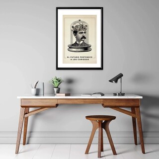 Foto 1 | Cuadro Nikola Tesla Inventor Con Marco De Madera Motivación