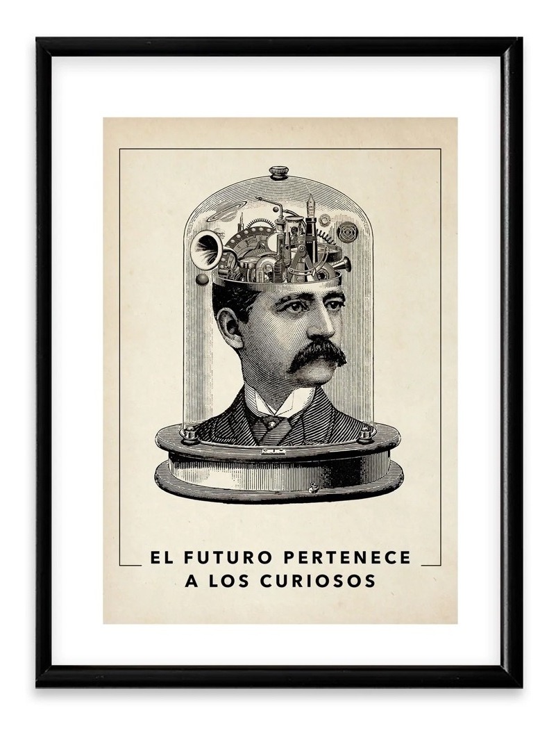 Foto 2 | Cuadro Nikola Tesla Inventor Con Marco De Madera Motivación