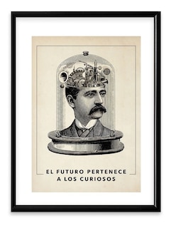 Foto 2 | Cuadro Nikola Tesla Inventor Con Marco De Madera Motivación