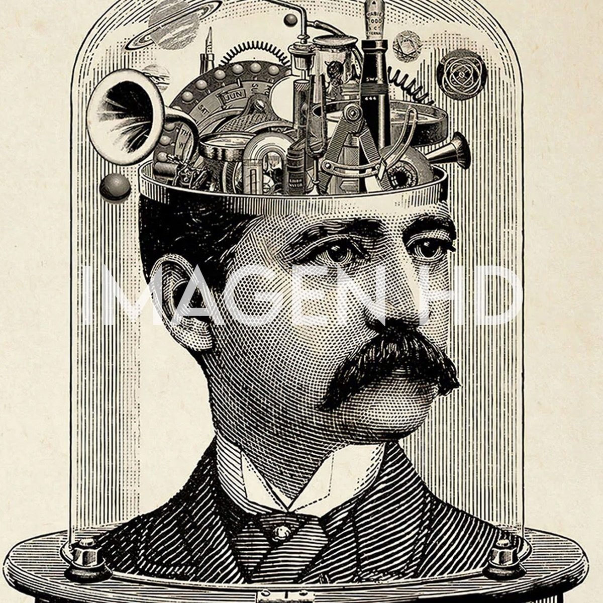 Foto 4 pulgar | Cuadro Nikola Tesla Inventor Con Marco De Madera Motivación