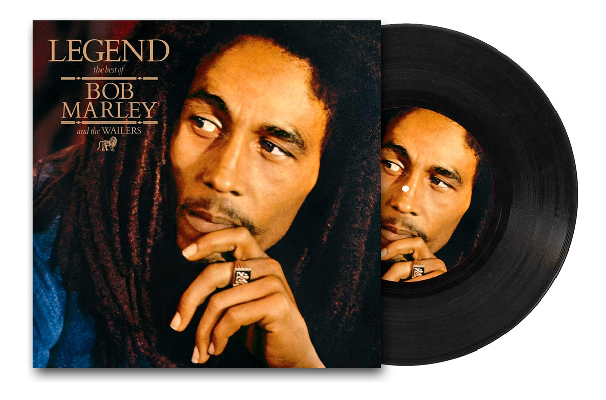 Foto 4 pulgar | Cuadro Decorativo Vinilo | 40x60cm Marco Negro Bob Marley
